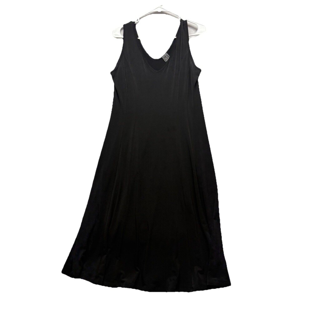 Clara Sunwoo Kirsten Black V-Neck Sleeveless A-Line Midi Dress Size Small